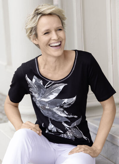 Shirt mit Pl&auml;ttchenzier 