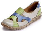 Gemini Slipper aus Rind-Nappaleder TAUPE-GRÜN-BLAU