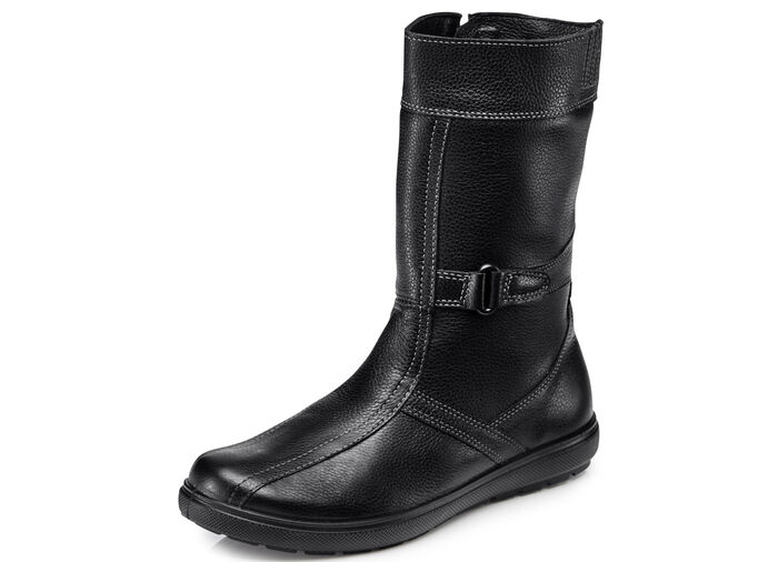 Stiefelette mit winterlichem Lammfellfutter SCHWARZ
