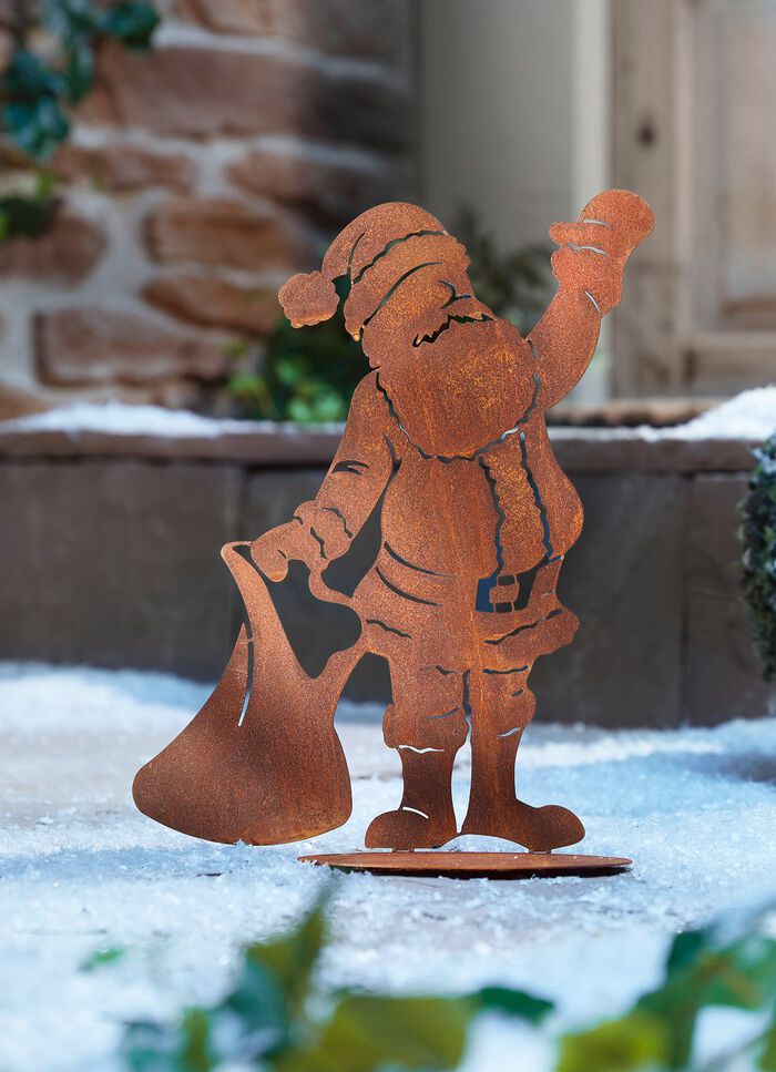 Silhouette Samichlaus aus gerostetem Stahlblech 