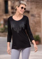 Shirt mit Flatlock-Naht SCHWARZ