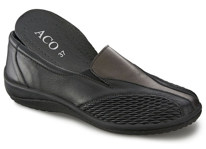 ELENA EDEN, bequeme Damen-Slipper, Weite G, mit herausnehmbarem Fussbett SCHWARZ-BRONZE