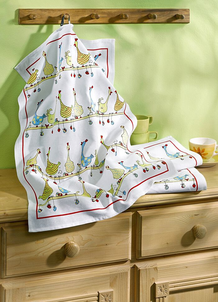 Geschirrt&uuml;cher, 3- teilig aus Halbleinen 