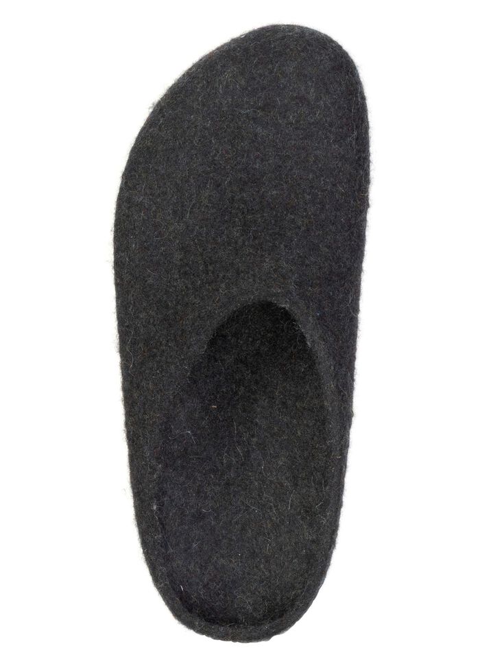 Edle Damen-Hausschuhe, Weite G, aus Schurwolle, nahtlos handgefilzt GRAFIT
