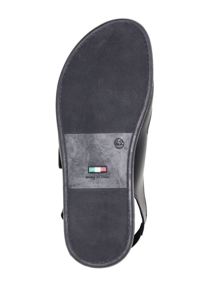 Sandale mit drei verstellbaren Klettspangen SCHWARZ