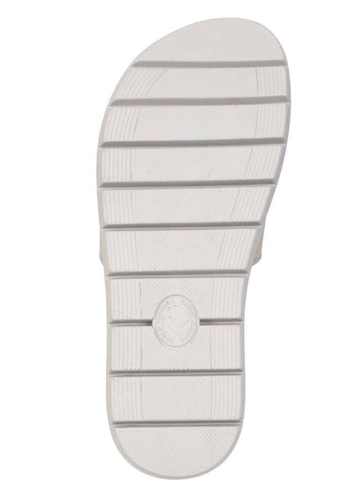 ELENA EDEN, stylische Damen-Pantoletten, Weite H, mit herausnehmbarem Fussbett BEIGE