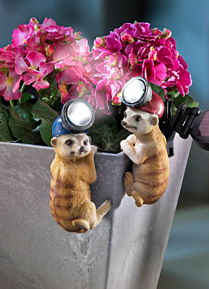 Solar-Topf-Deko &laquo;Erdm&auml;nnchen&raquo;, 2er-Set 