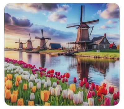 Wandblende aus Glas mit Windm&uuml;hlen-Motiv 