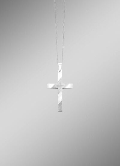 Gl&auml;nzend/mattiert: schicker Kreuz-Anh&auml;nger 