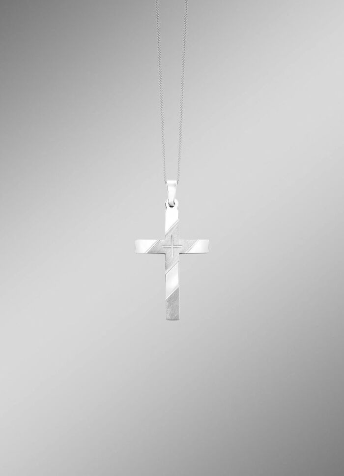 Gl&auml;nzend/mattiert: schicker Kreuz-Anh&auml;nger 