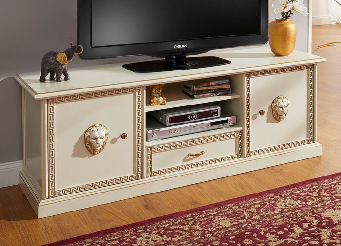 Hochwertiges M&ouml;belprogramm mit Verzierungen CREME-GOLD