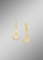 Ohrringe mit Zirkonia und S&uuml;sswasser-Zuchtperlen 