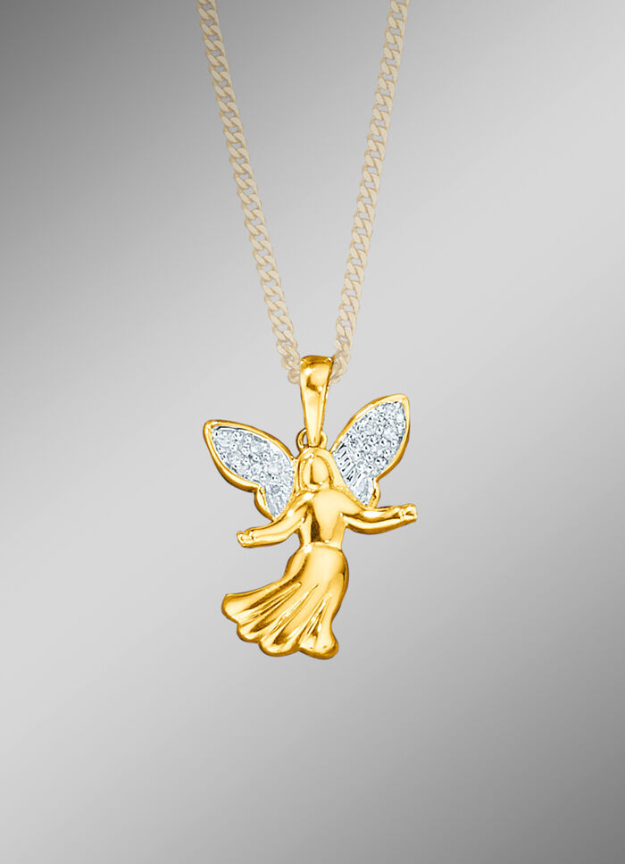 Engel-Anhänger mit Diamanten 