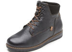 Waldläufer Schnür-Stiefelette mit Warmfutter aus reiner Baumwolle SCHWARZ