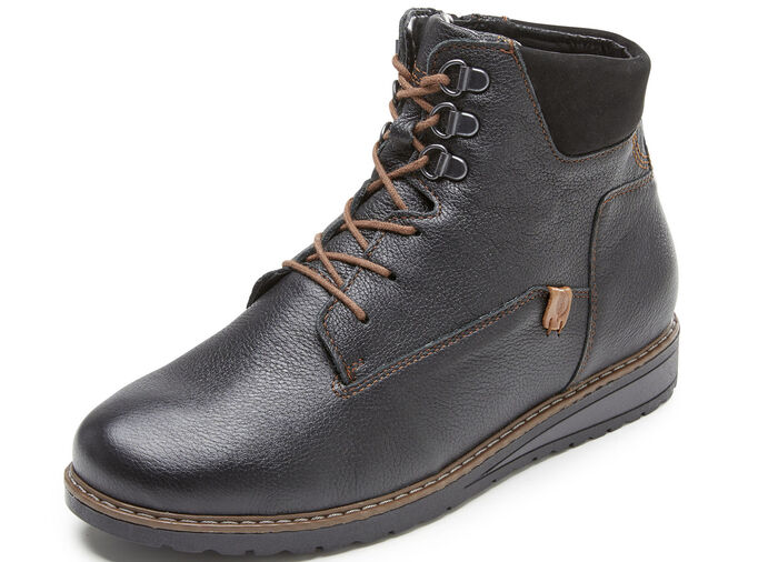 Waldläufer Schnür-Stiefelette mit Warmfutter aus reiner Baumwolle SCHWARZ