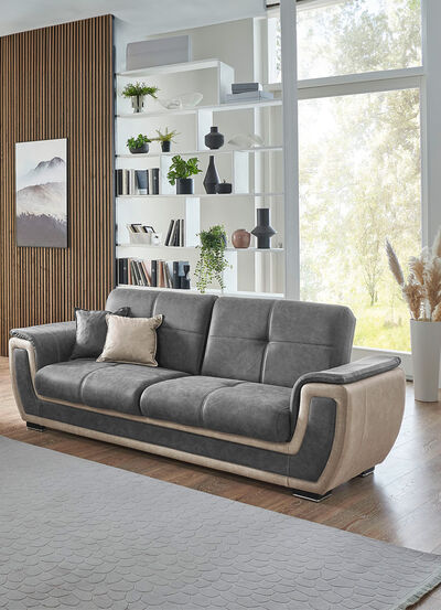 Polstermöbel mit Liegefunktion und Bettkasten 