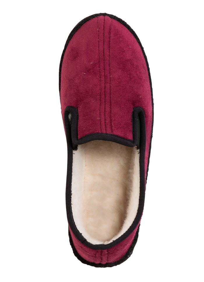 Atmungsaktiver Velours-Hausschuh BORDEAUX-SCHWARZ