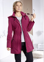 Funktionsjacke mit dezentem Streifendessin RUBINROT