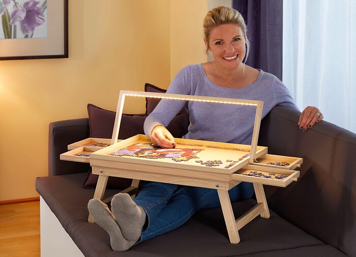 Grosser LED Puzzletisch: Endlich Platz und Ordnung f&uuml;r Puzzles 