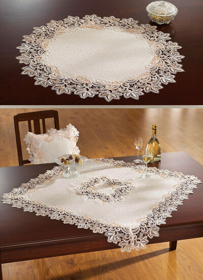 Elegante Raumdekoration mit 2-farbiger Makramee-Spitze 