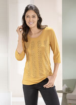 Shirt mit kontrastfarbenen Zierplättchen in 2 Farben MAISGELB